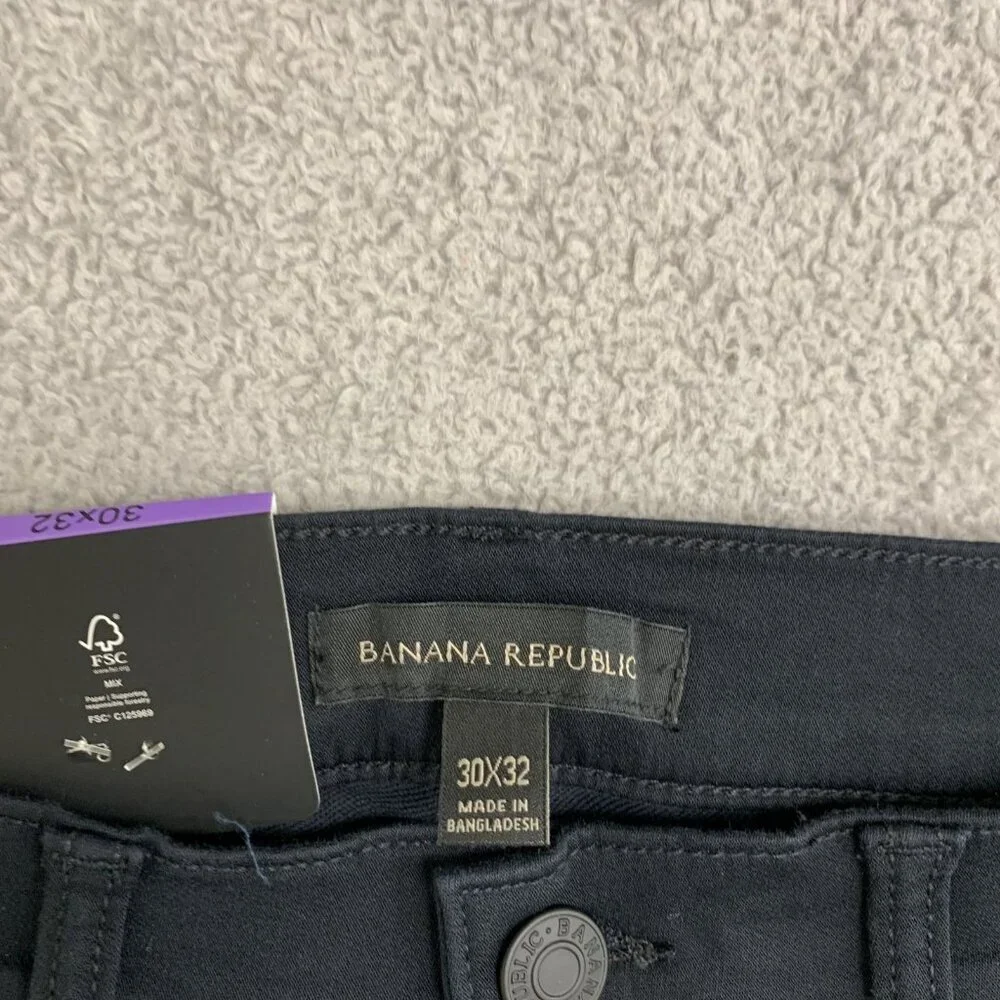 Banana Republic Men's 30x32 Black 5-Pocket Pants Cotton-Blend G1922